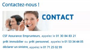 contact CSF numéro de téléphone