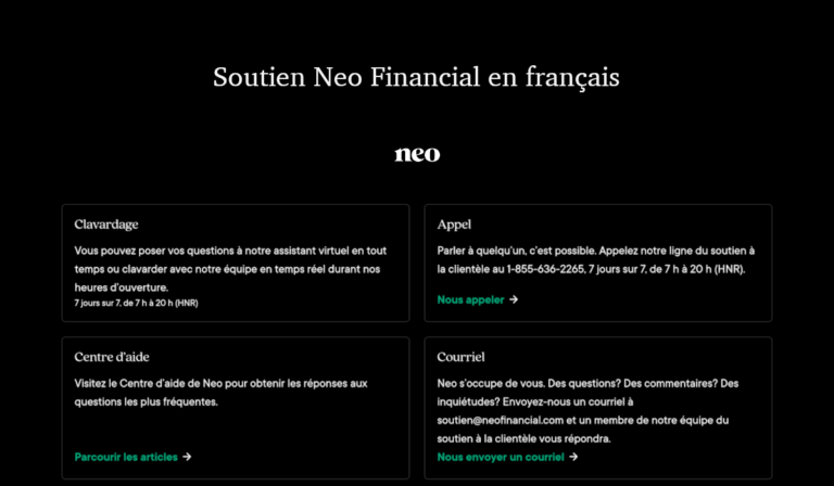 Neo Financial français téléphone