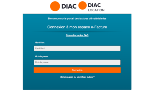 Espace de consultation factures Diac Location