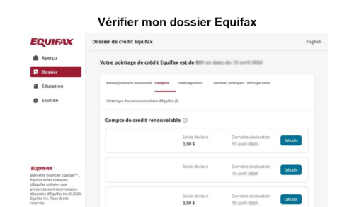 vérifier mon dossier equifax