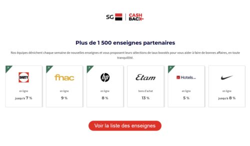 cashback SG enseignes