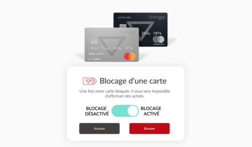 verrouiller la carte mastercard triangle