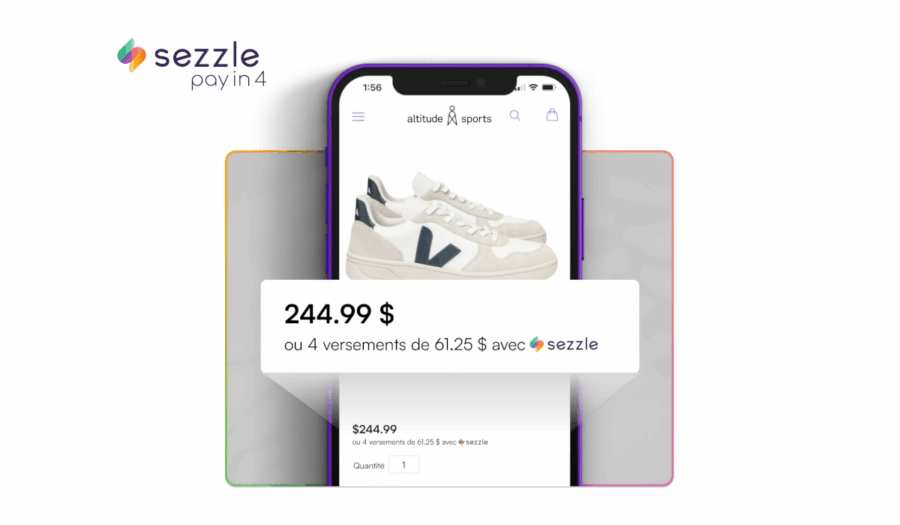 sezzle paiement en 4 fois