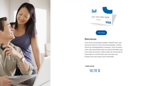 solde carte visa prépayée bell
